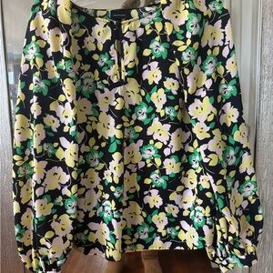Vibrant Floral Print Long Sleeve Top